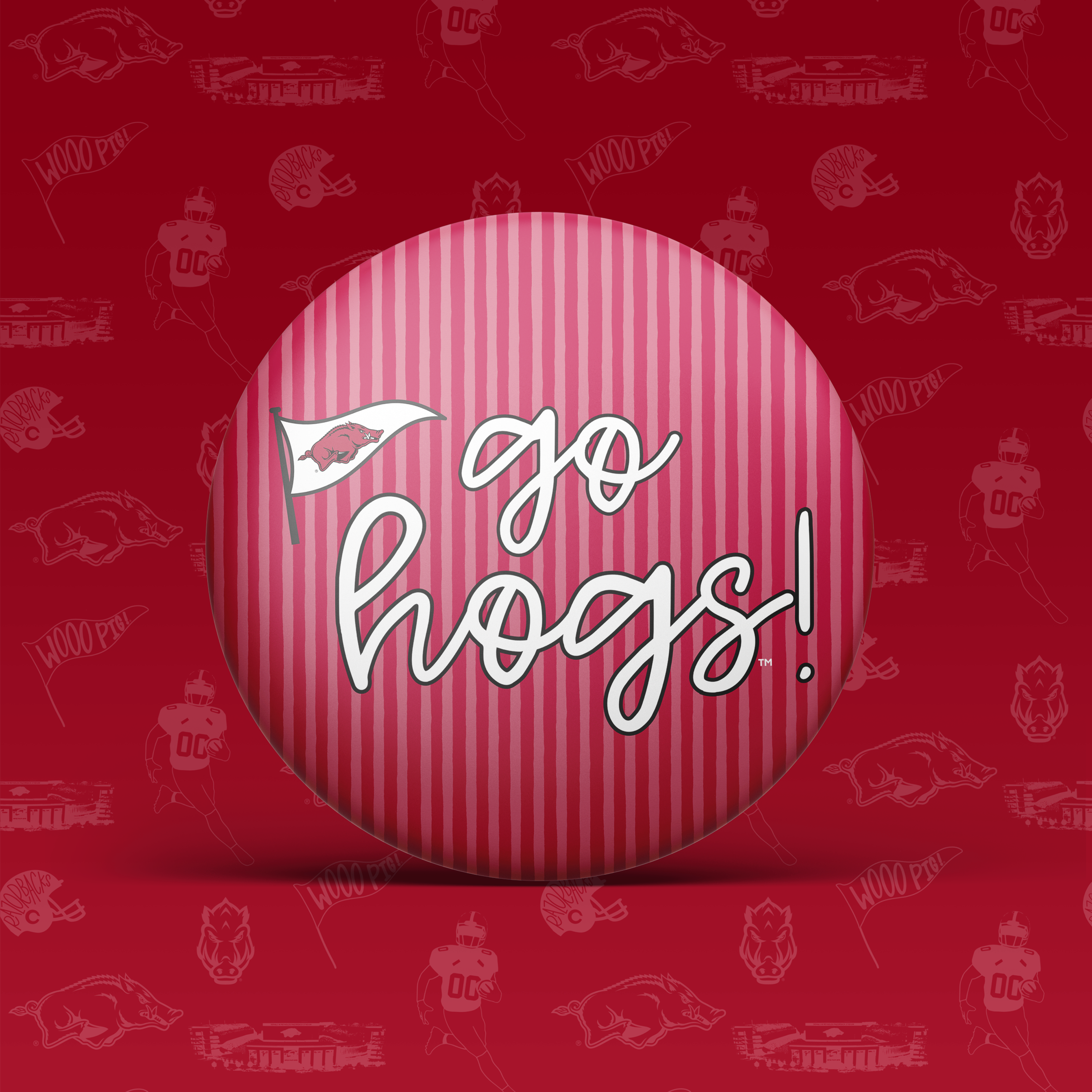 Go Hogs Pinstripe Button