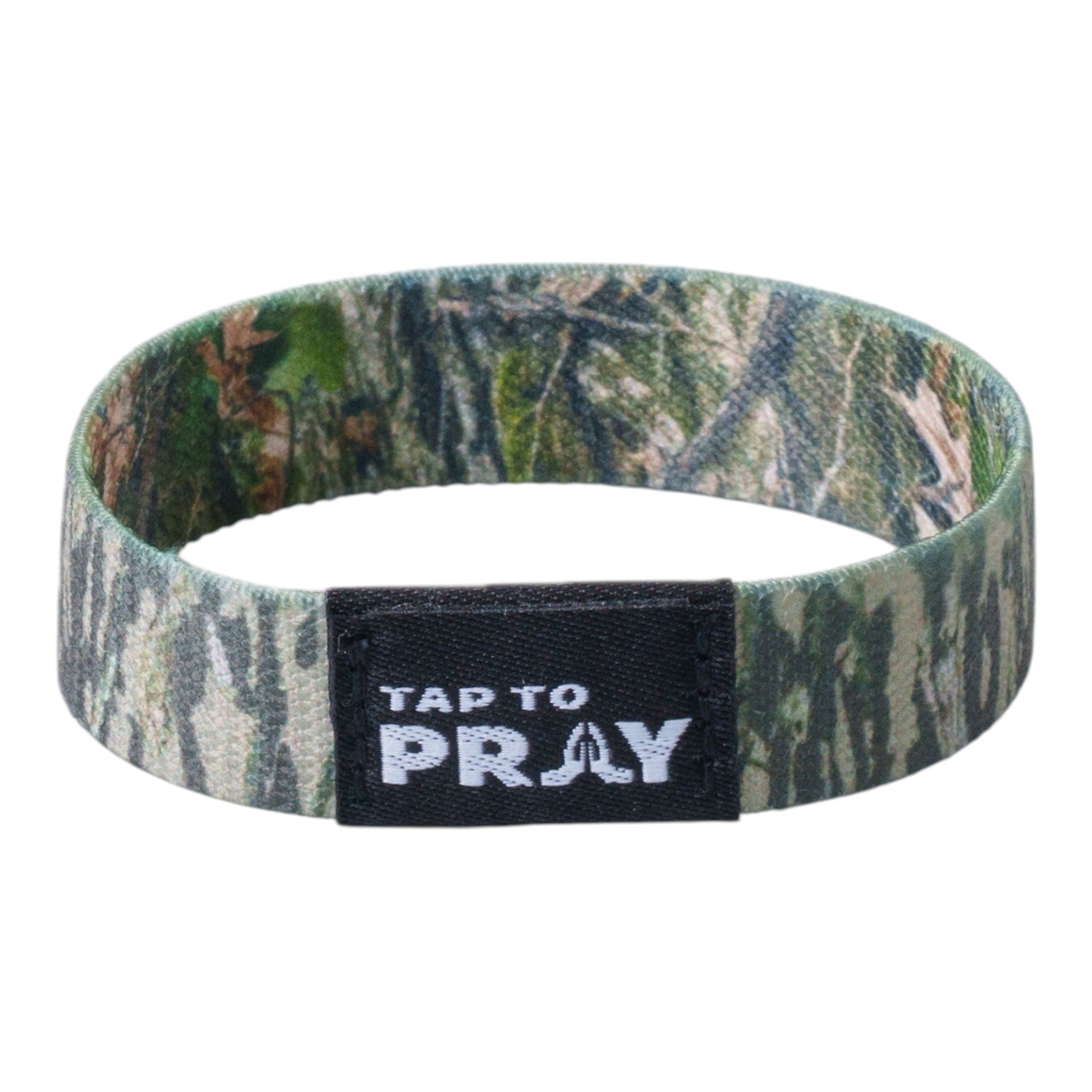 Tap To Pray® Wristband – Forest & Tree Bark Camo