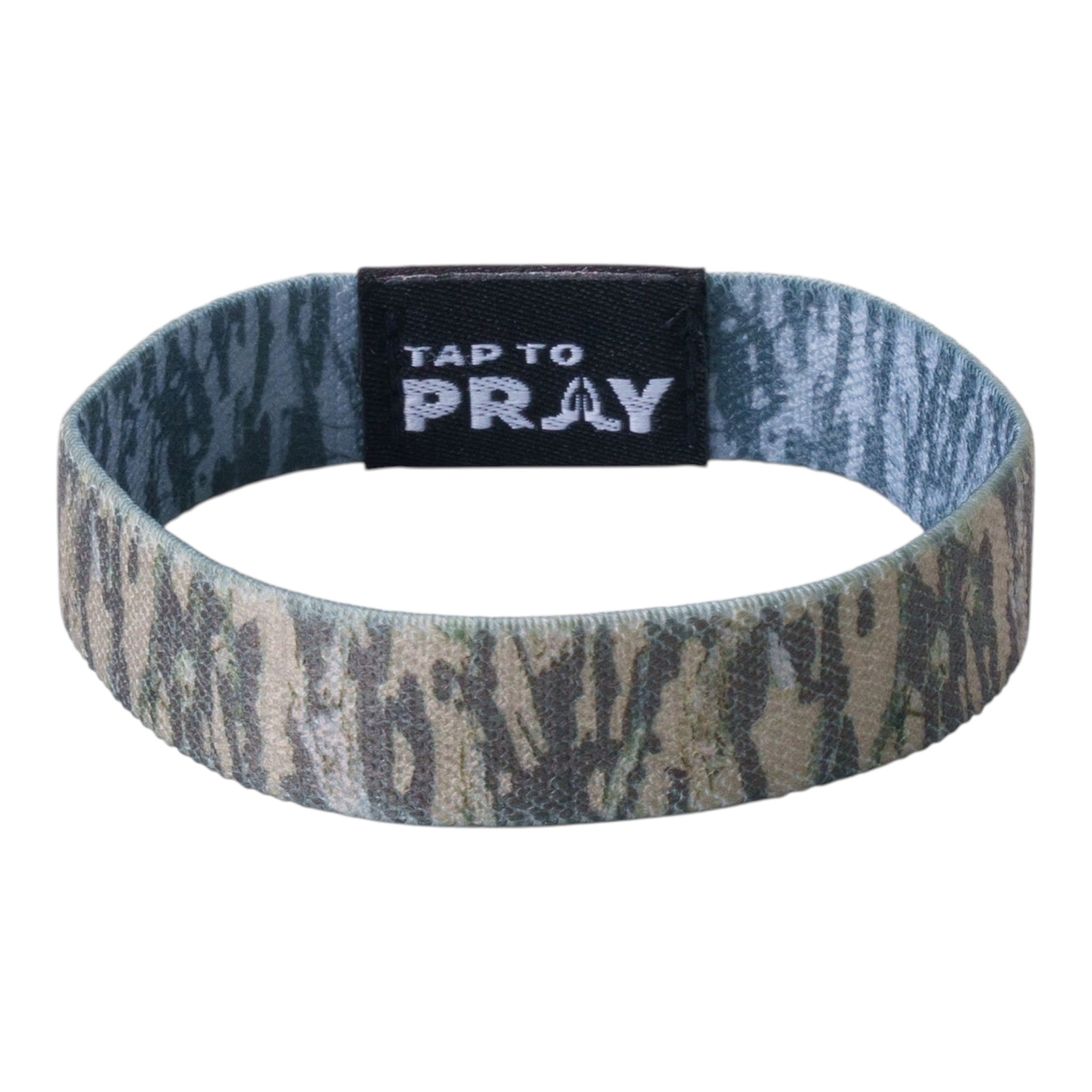 Tap To Pray® Wristband – Tree Bark Camo Brown & Grey