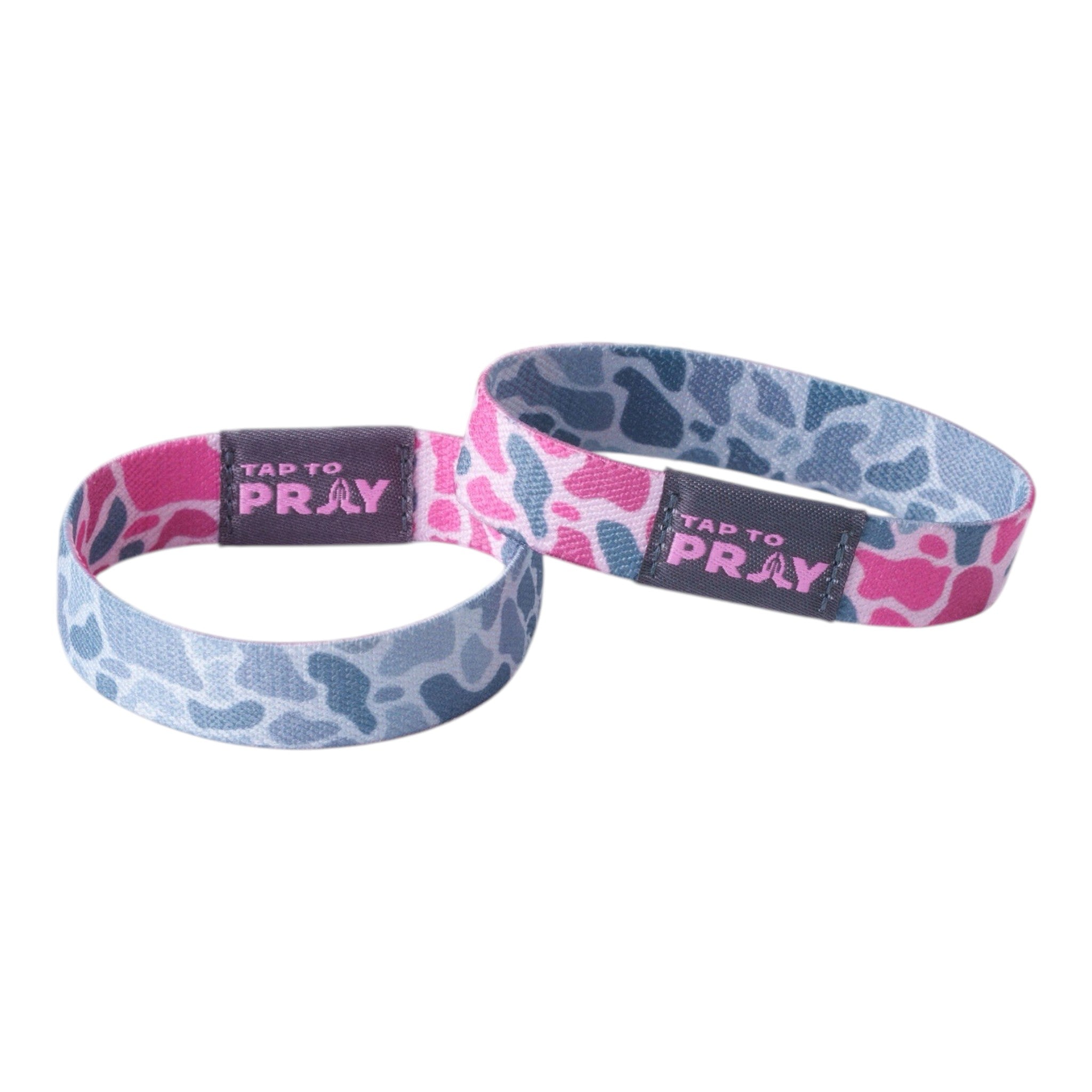 Tap To Pray® Wristband – River Rock Camo - Pink & Ash