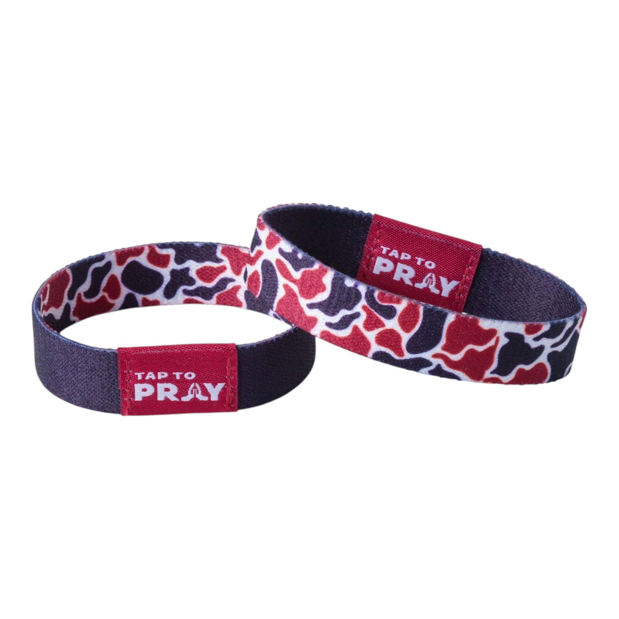 Tap To Pray® Wristband – Team Camo - Maroon & Black