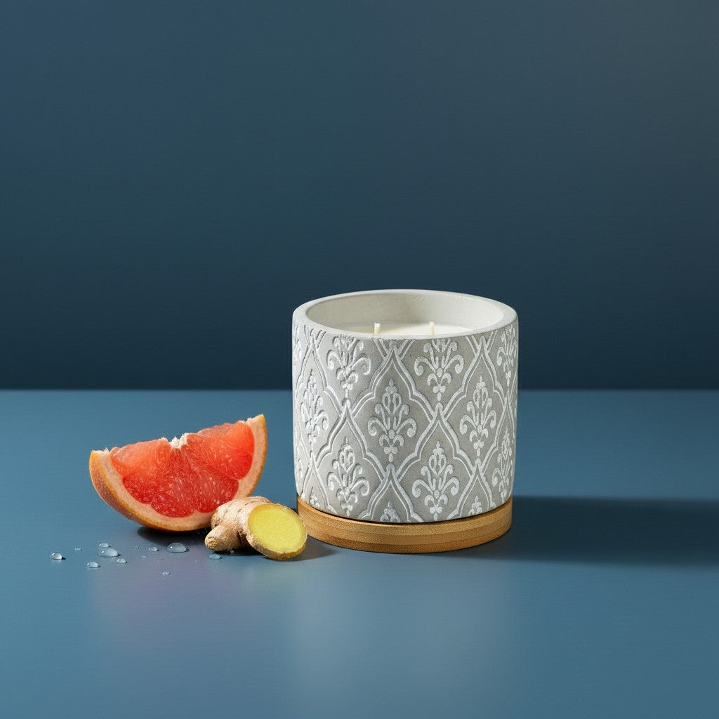 Bourbon Royalty 16 oz Damask Stone Candle