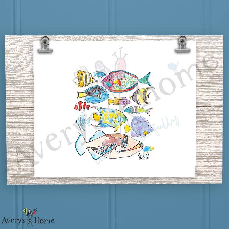 Tropical Fish Frosted Drinking Glass