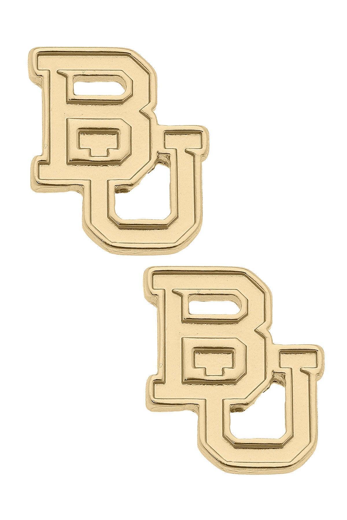 Baylor Bears 24K Gold Plated Stud Earrings