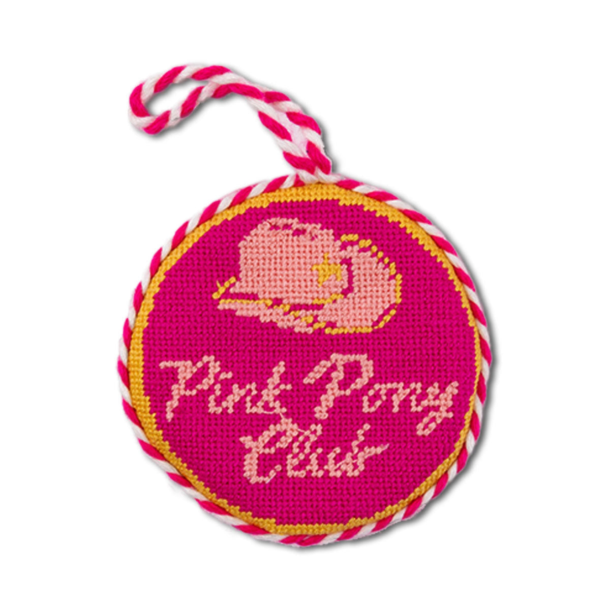 Needlepoint Ornament - Pink Pony Club