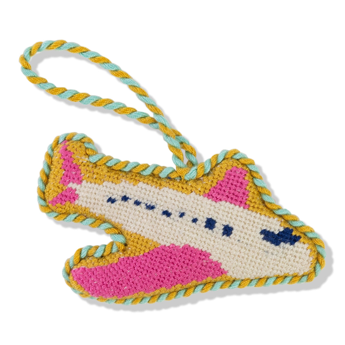 Needlepoint Icon Ornament - Airplane