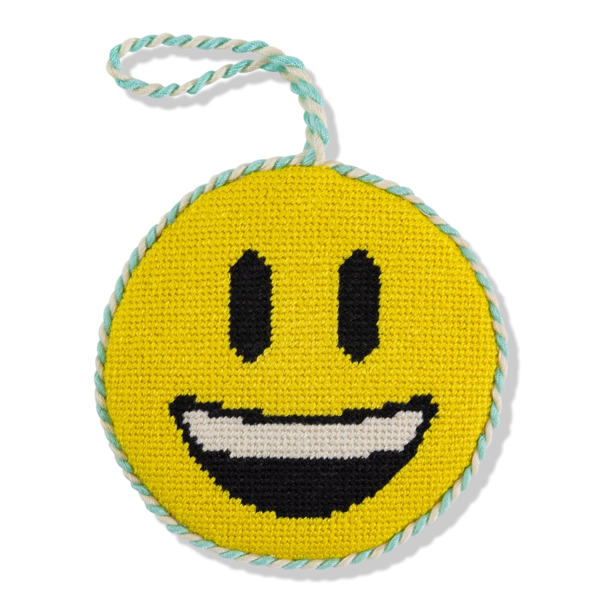 Needlepoint Icon Ornament - Smiley Face