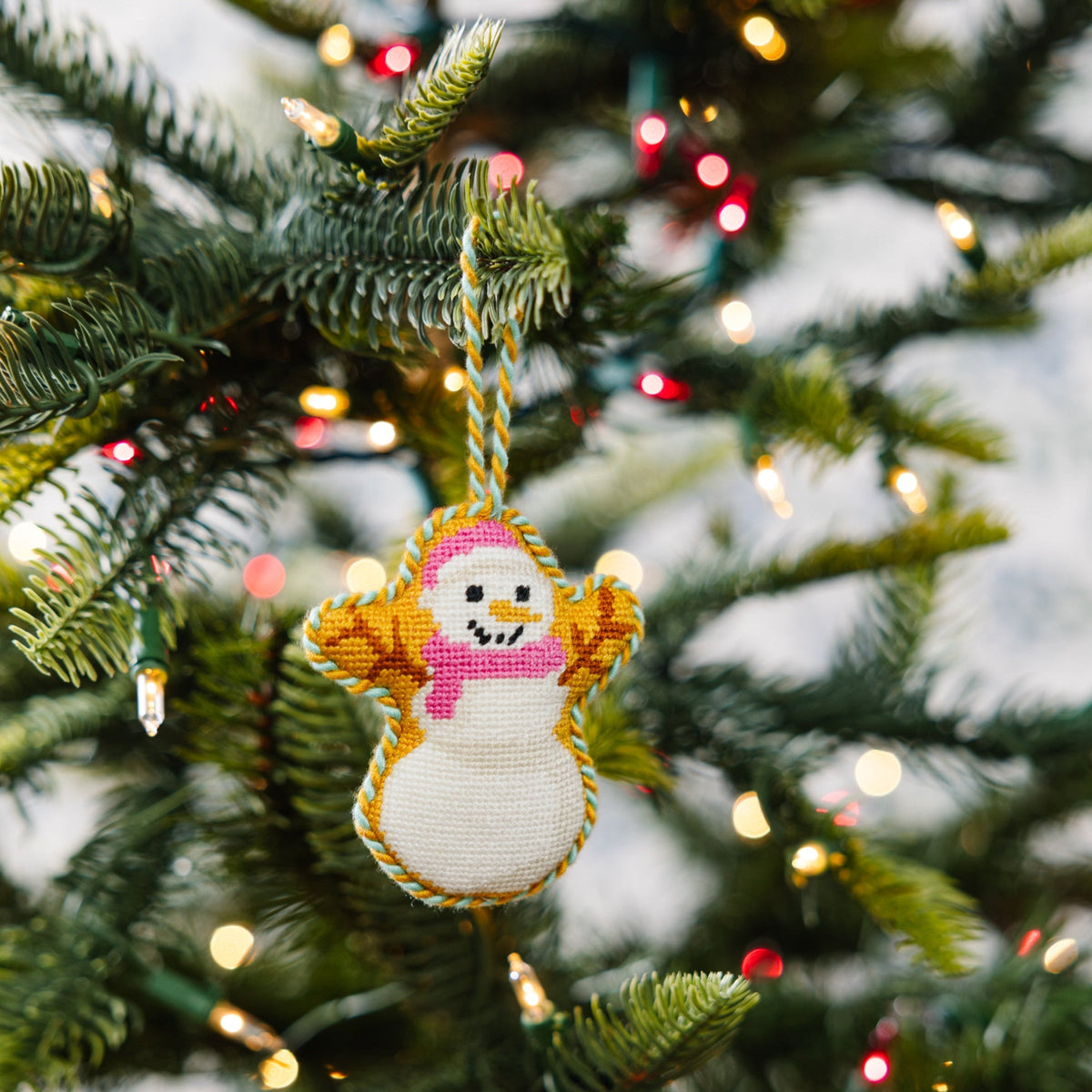Needlepoint Icon Ornament - Snowman