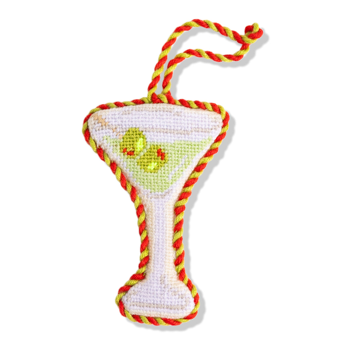 Needlepoint Icon Ornament - Dirty Martini