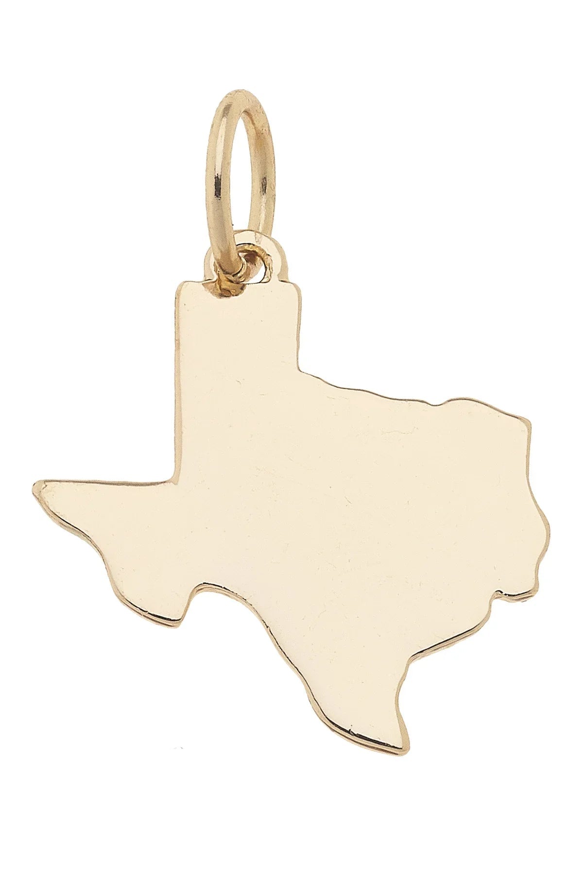 Texas Shaped State Charm in Shiny Gold