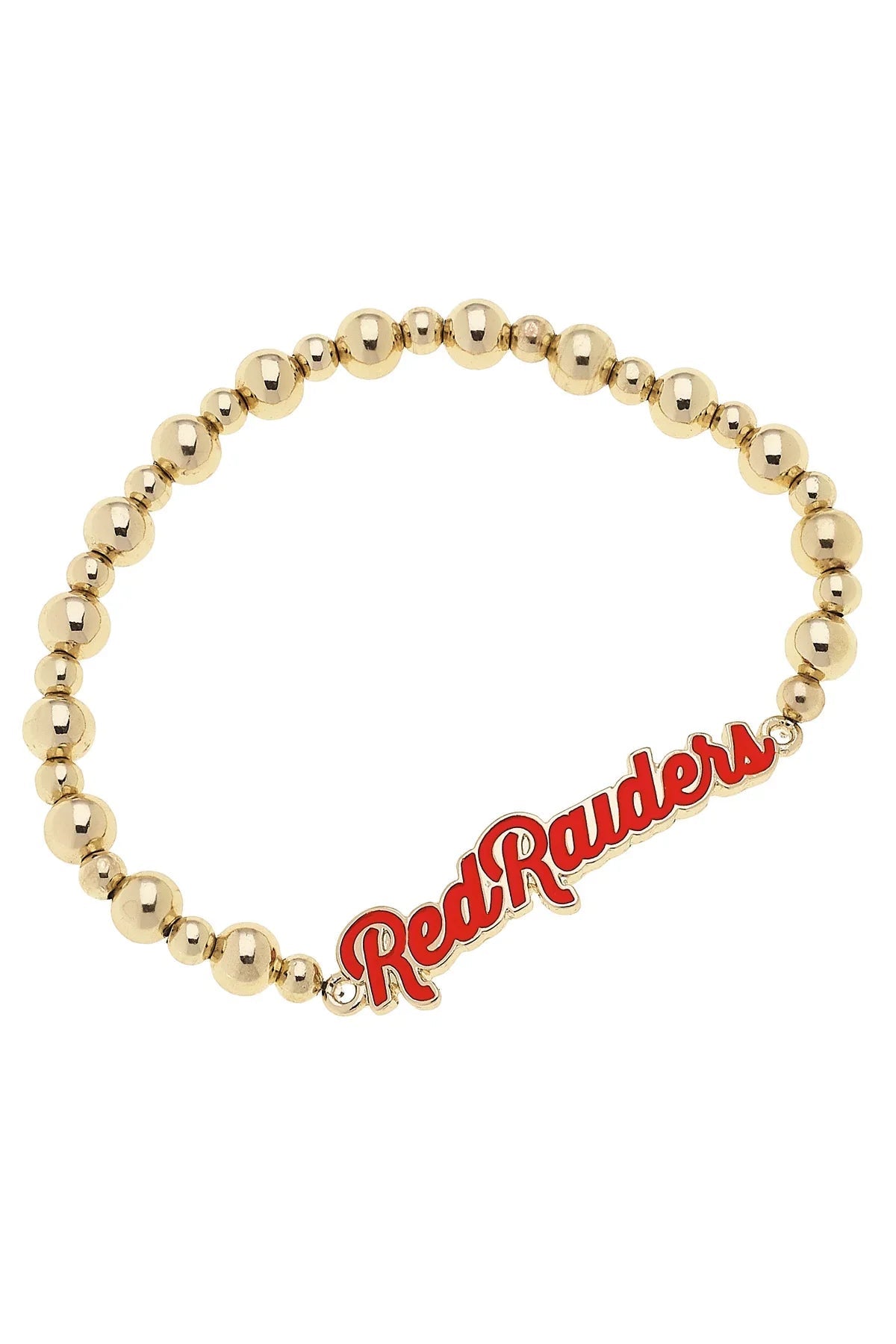 Texas Tech Red Raiders Autograph Enamel Stretch Bracelet in Shiny Gold