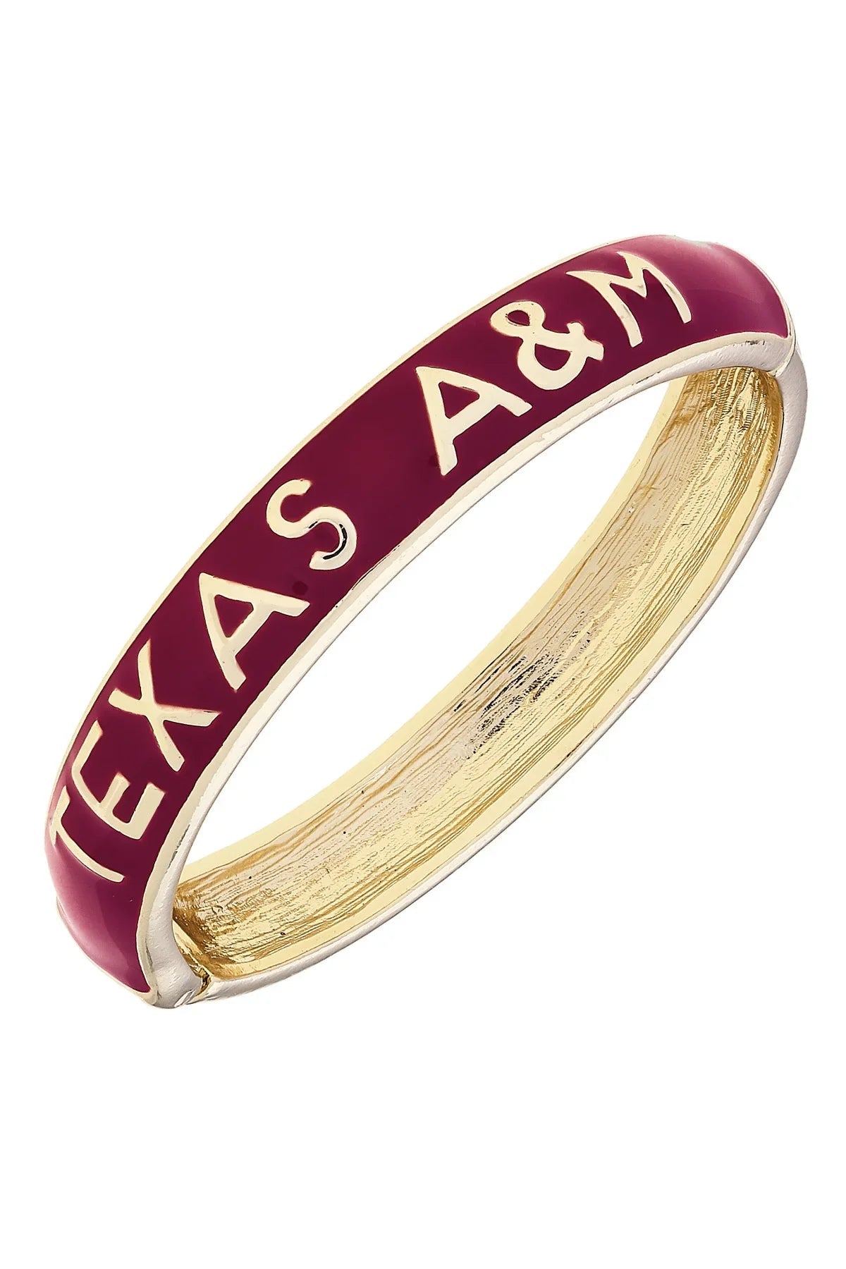 Texas A&M Aggies Sculpted Enamel Hinge Bangle in Maroon