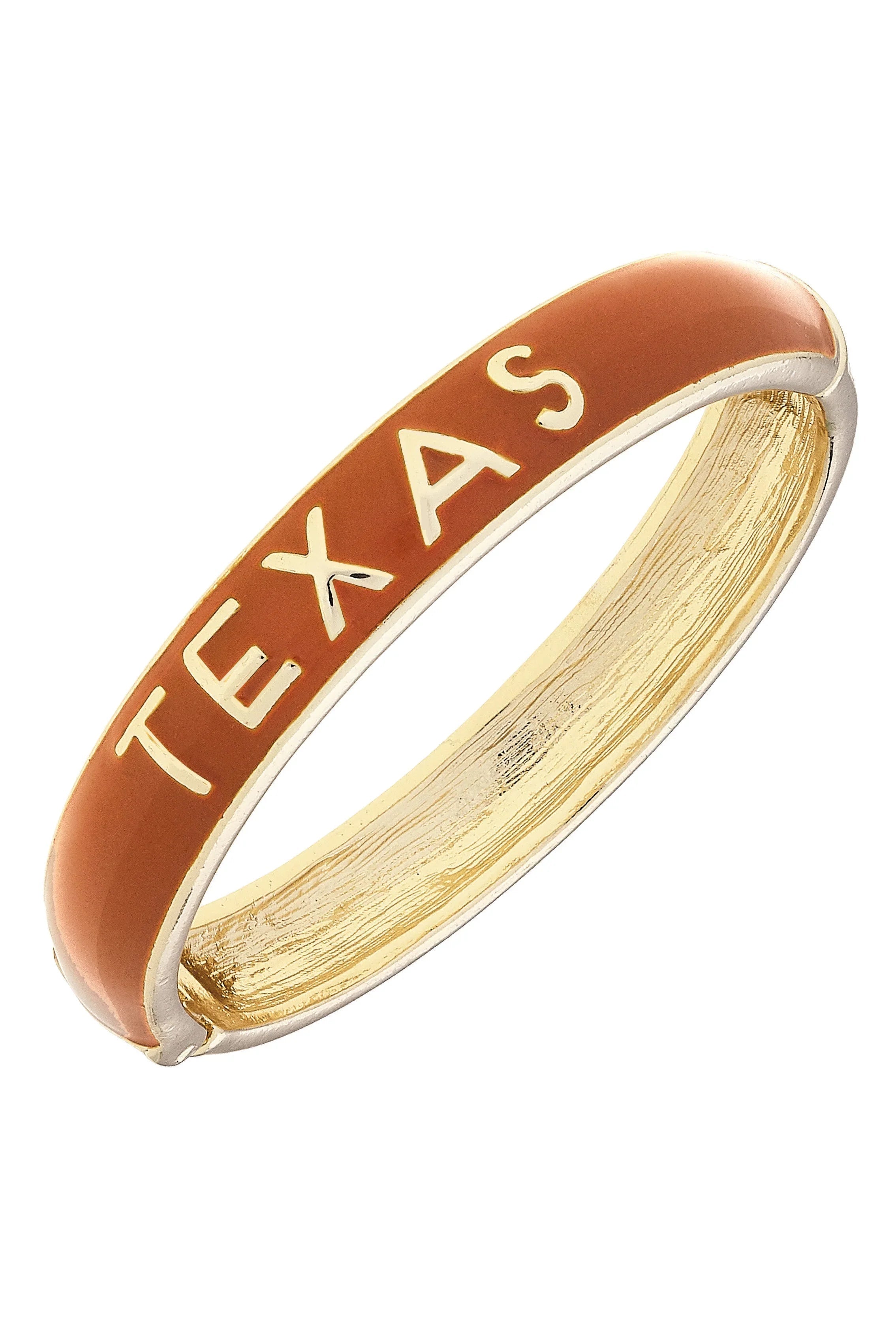 Texas Longhorns Sculpted Enamel Hinge Bangle in Burnt Orange