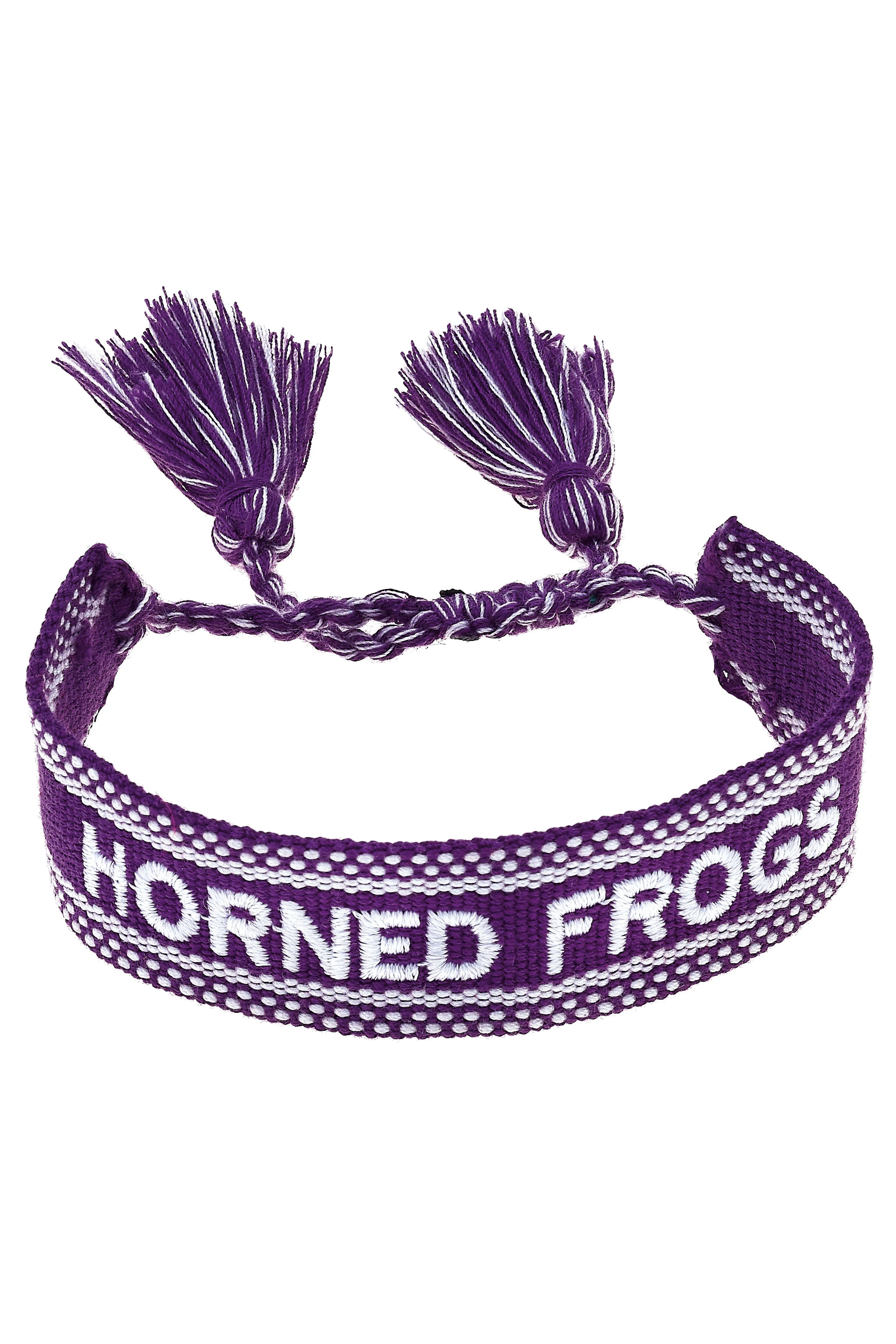 TCU Horned Frogs Woven Tassel Bracelet in Purple