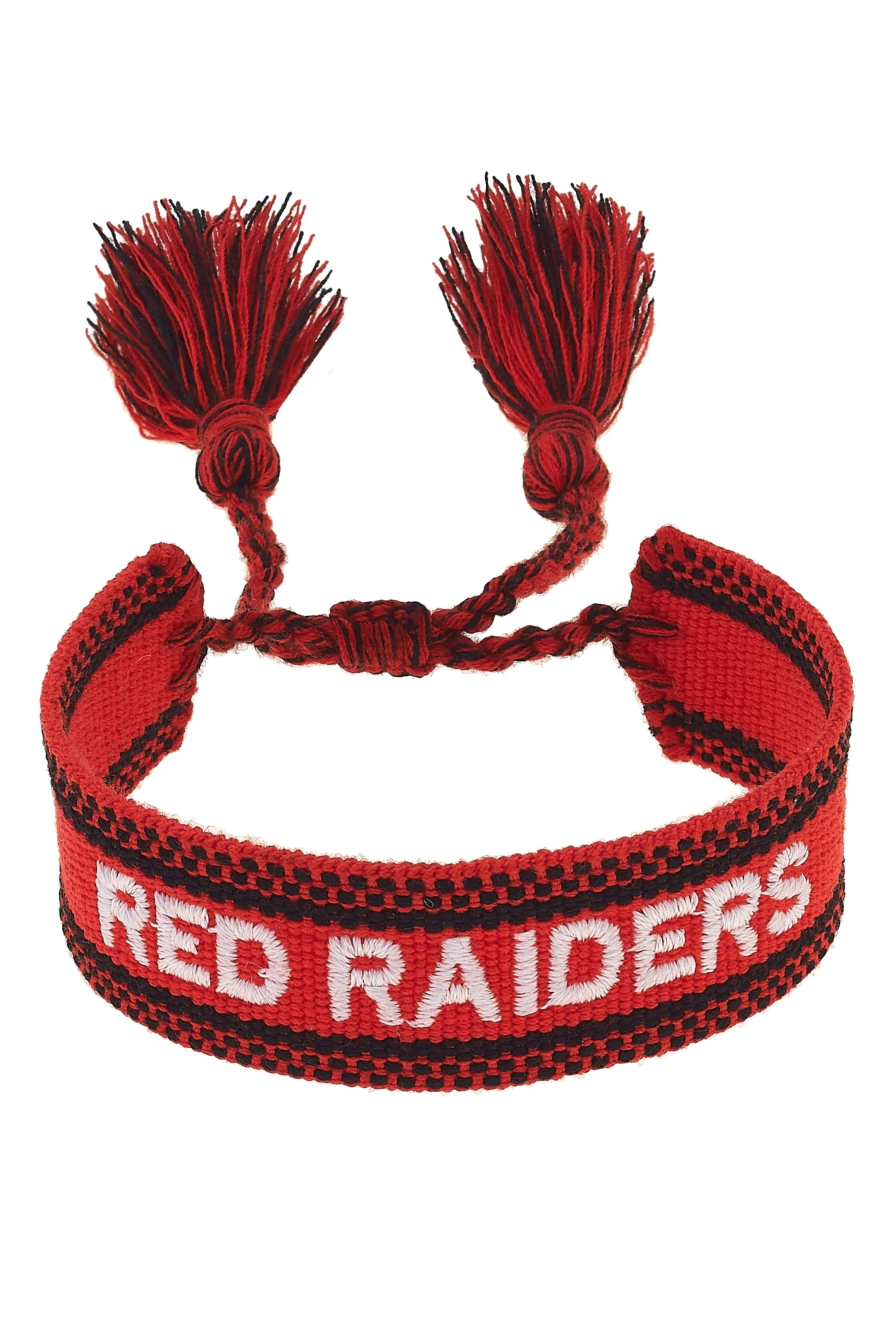 Texas Tech Red Raiders Woven Tassel Bracelet in Red