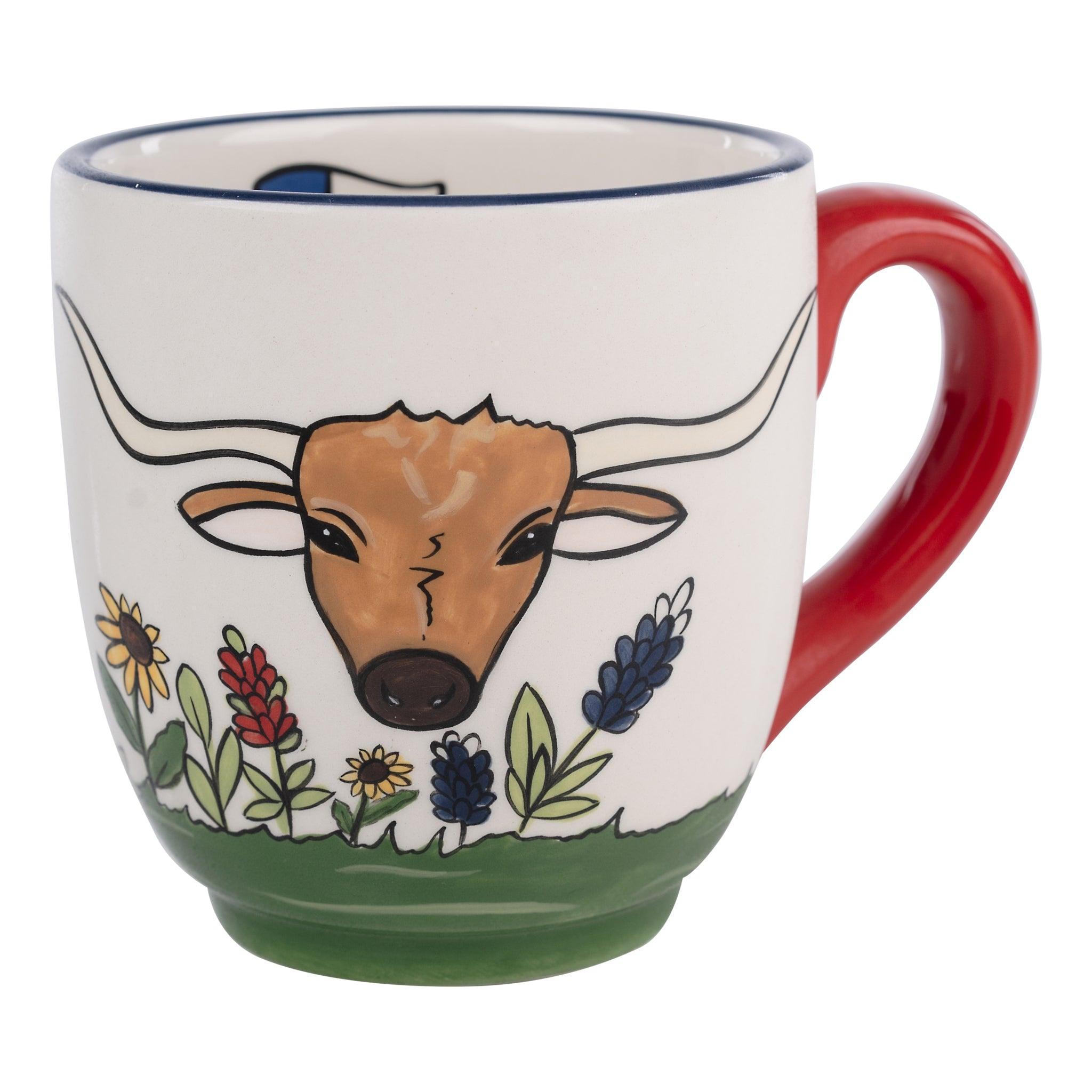 Glory Haus Longhorn God Bless Texas Mug