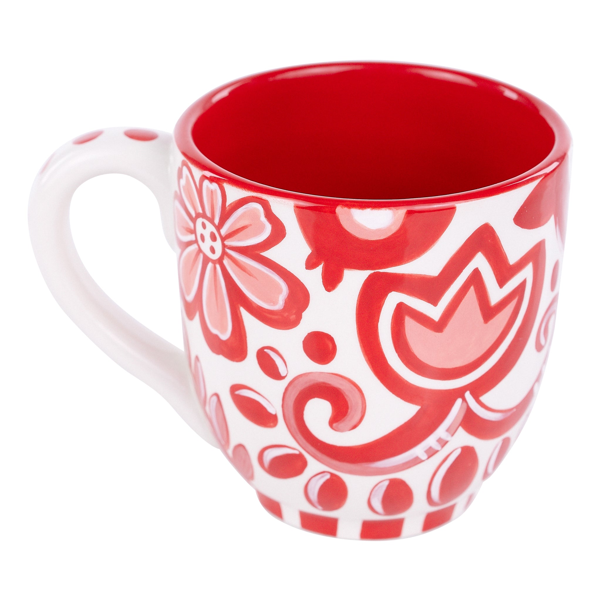 Glory Haus Red & White Flower Mug