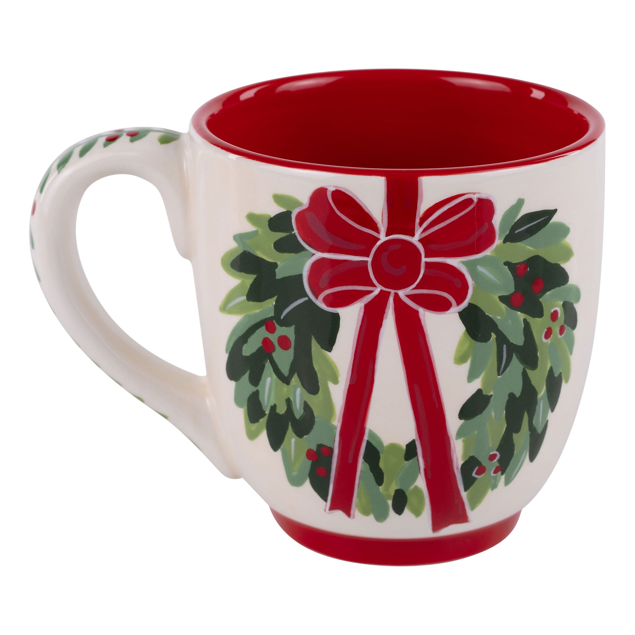 Glory Haus Red Bow Wreath Mug