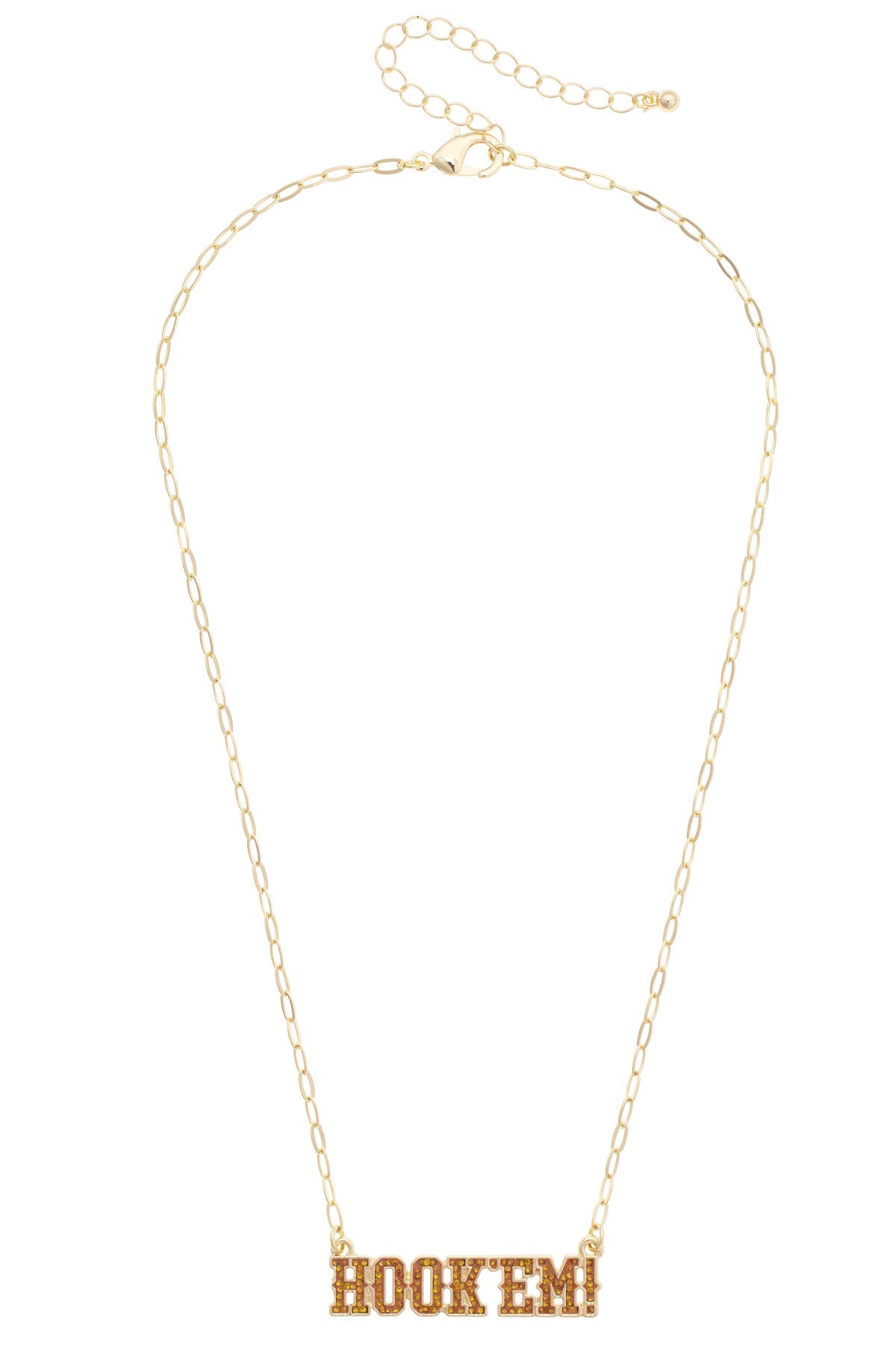 Texas Longhorns Pave Outline Necklace