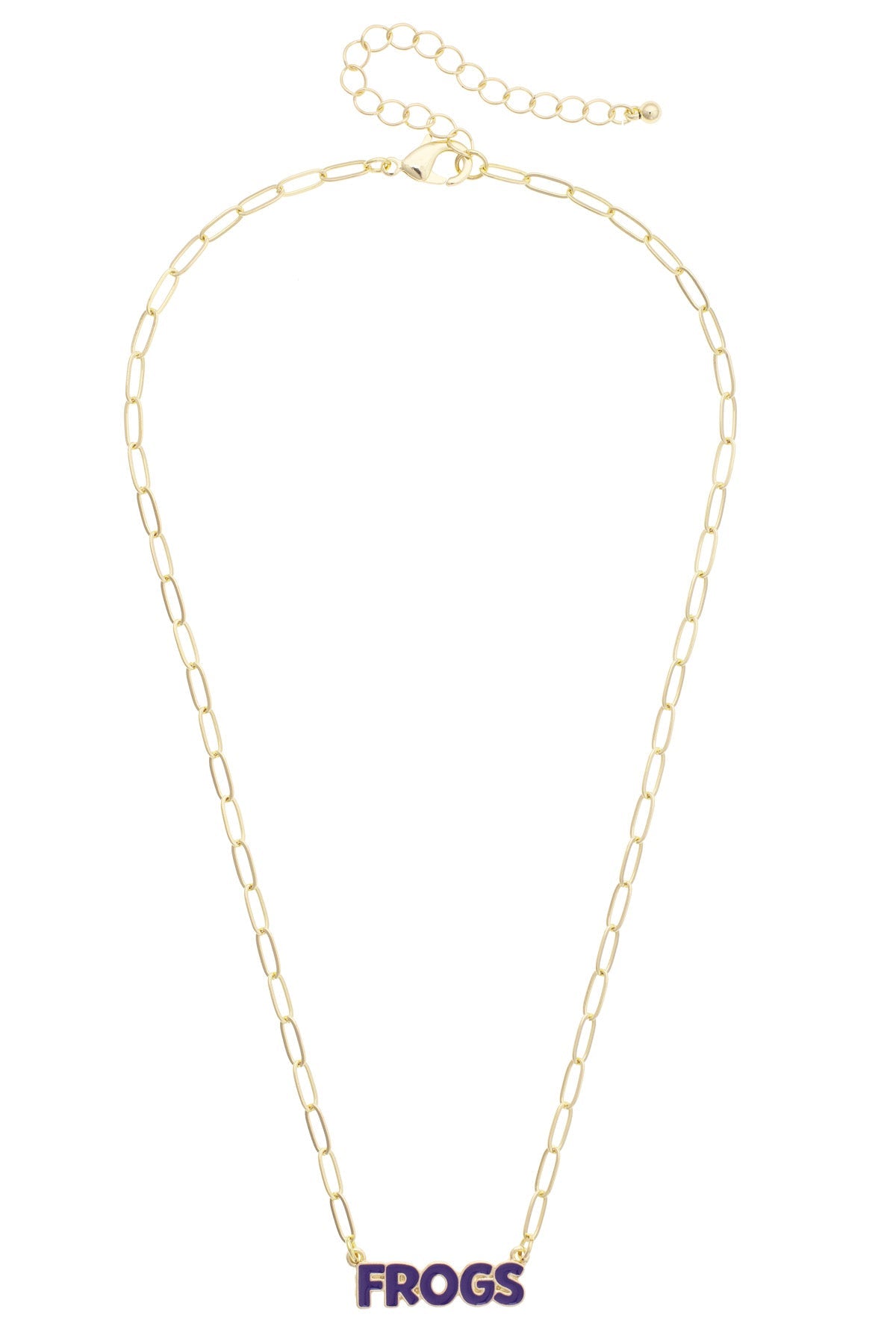TCU Horned Frogs Puffy Nameplate Necklace