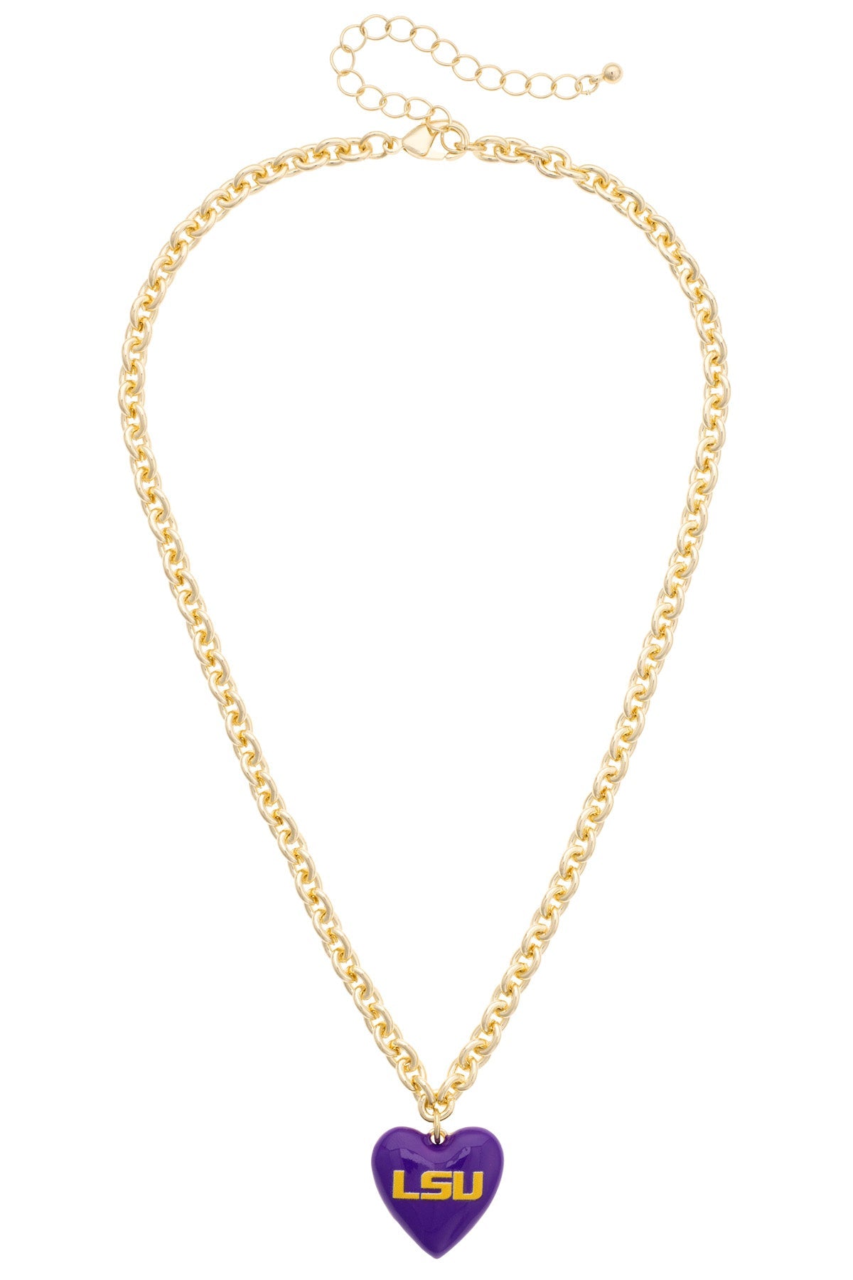 LSU Tigers Heart Pendant Necklace