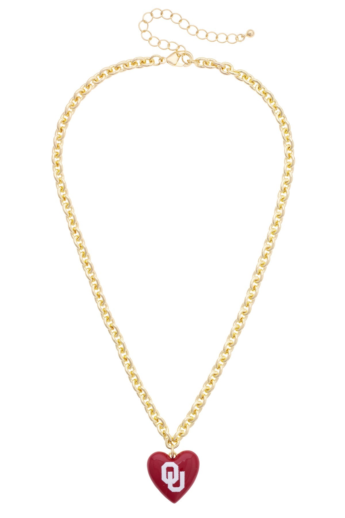Oklahoma Sooners Heart Pendant Necklace
