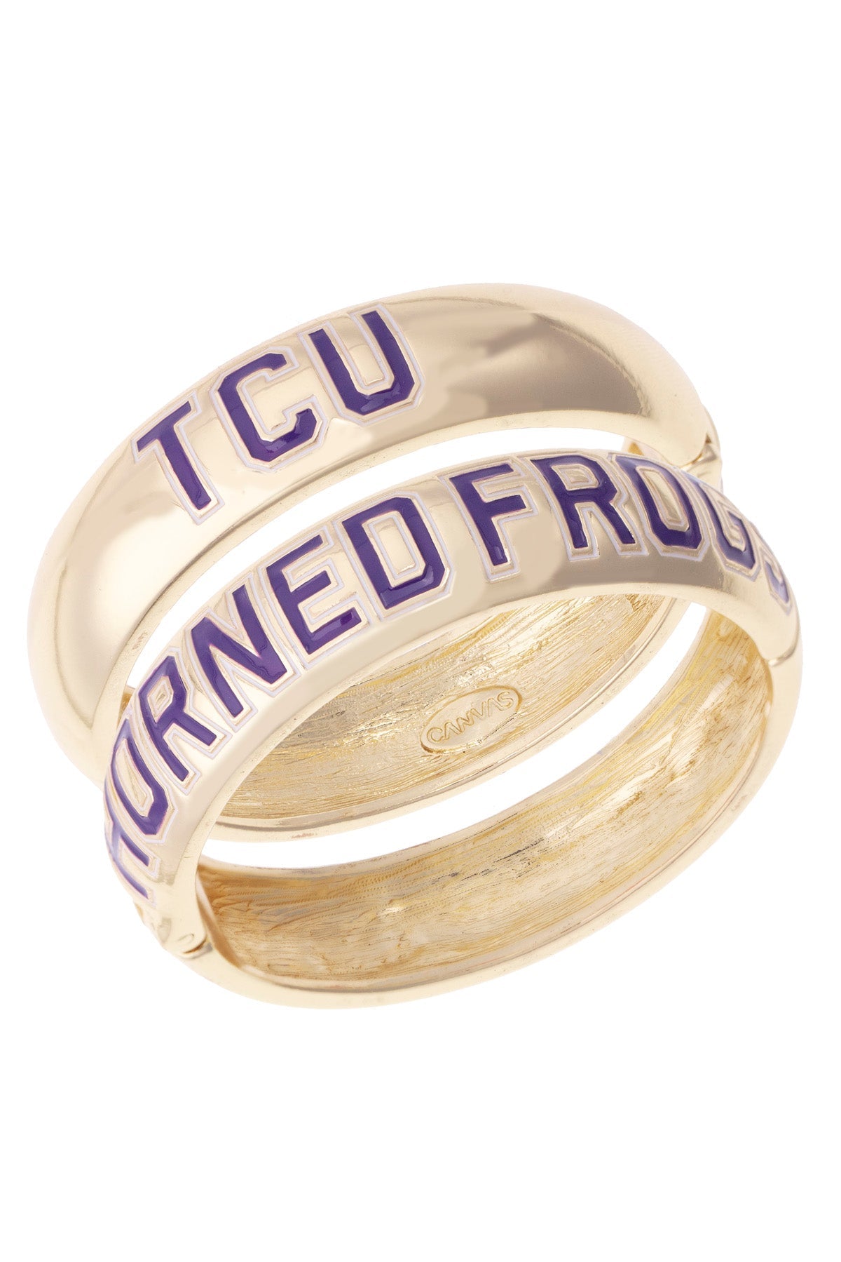 TCU Horned Frogs Polished Metal Hinge Bangle