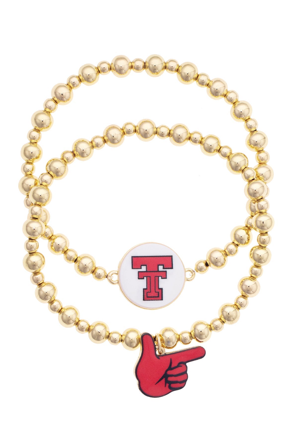 Texas Tech Red Raiders Ball Bead Bracelet Set of 2