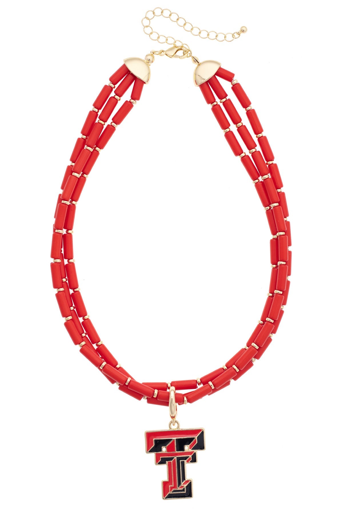 Texas Tech Red Raiders Multi-Strand Beaded Logo Necklace