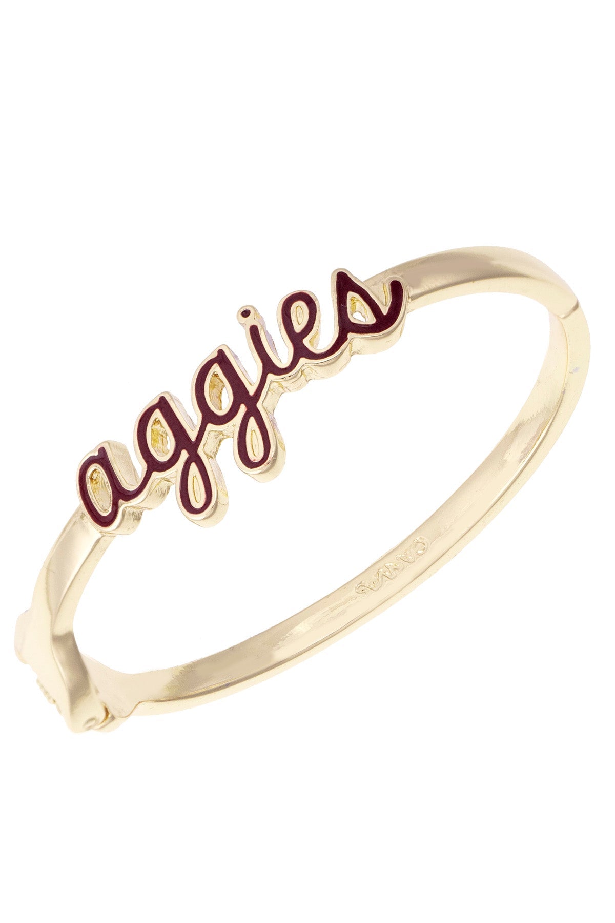 Texas A&M Aggies Cursive Enamel Hinge Bangle