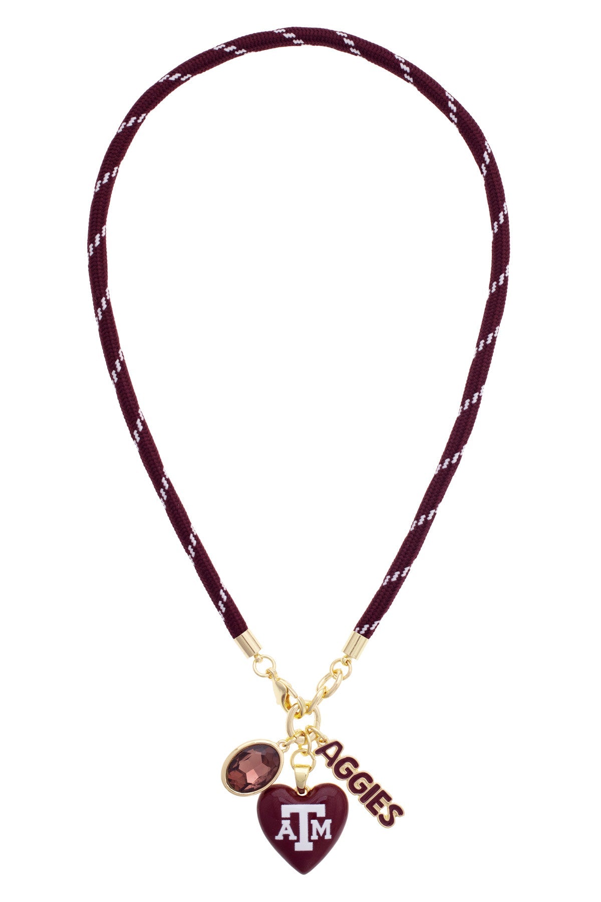 Texas A&M Aggies Logo Heart Paracord Necklace