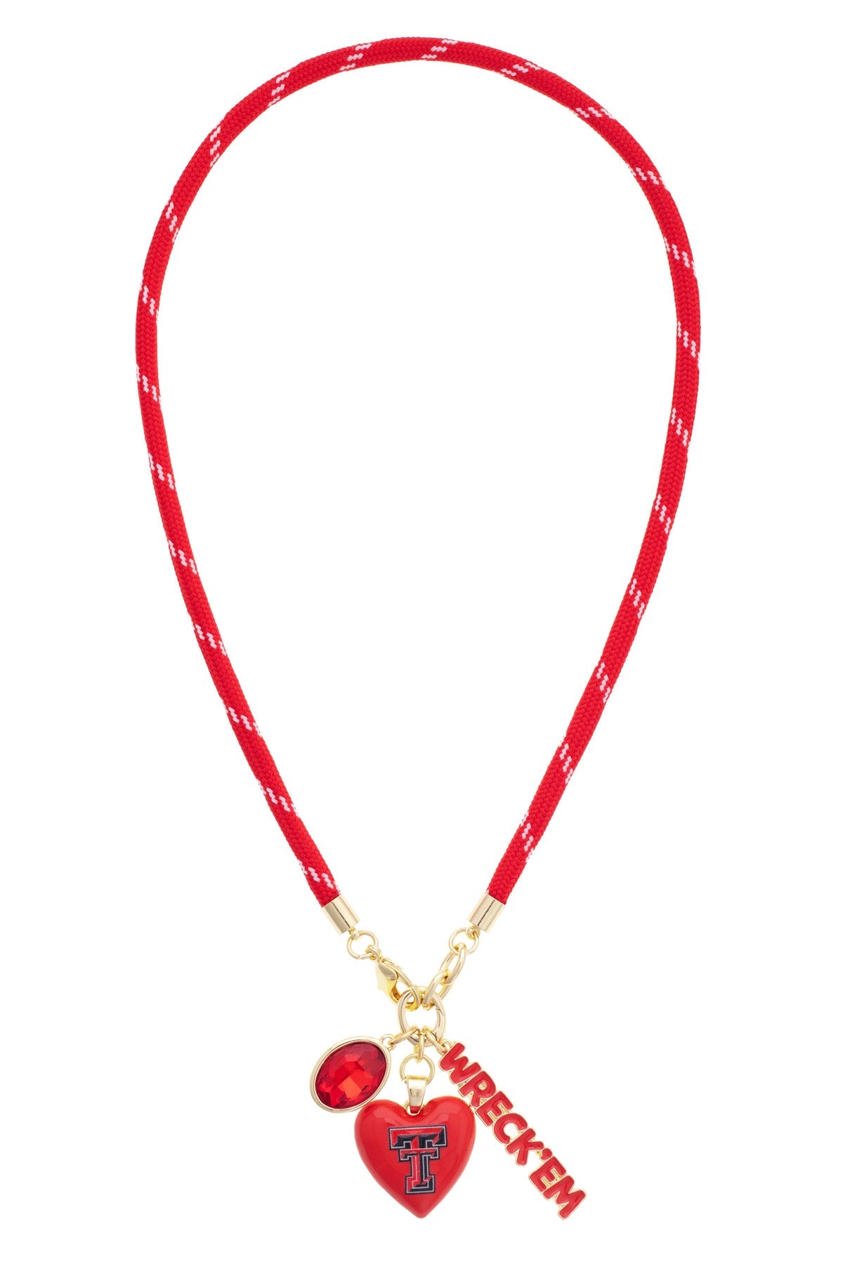 Texas Tech Red Raiders Logo Heart Paracord Necklace