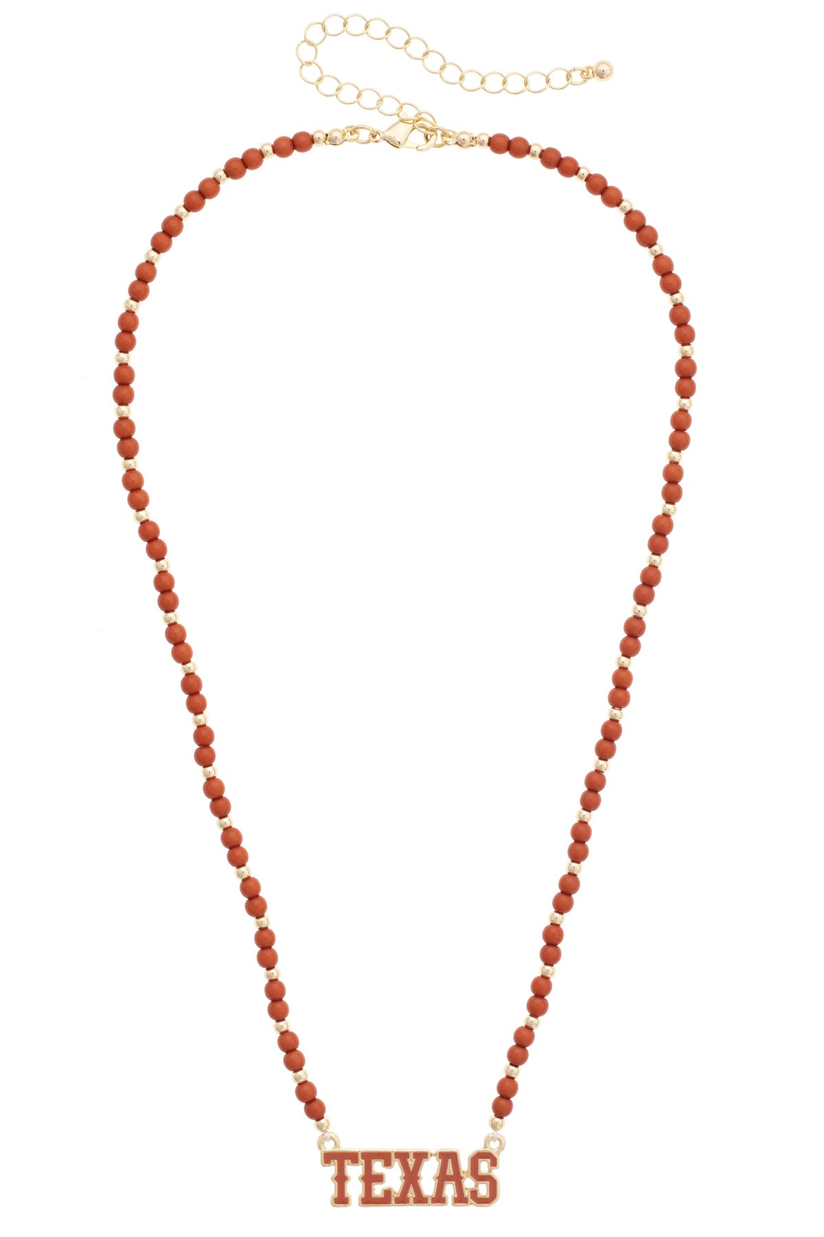 Texas Longhorns Beaded Spirit Necklace