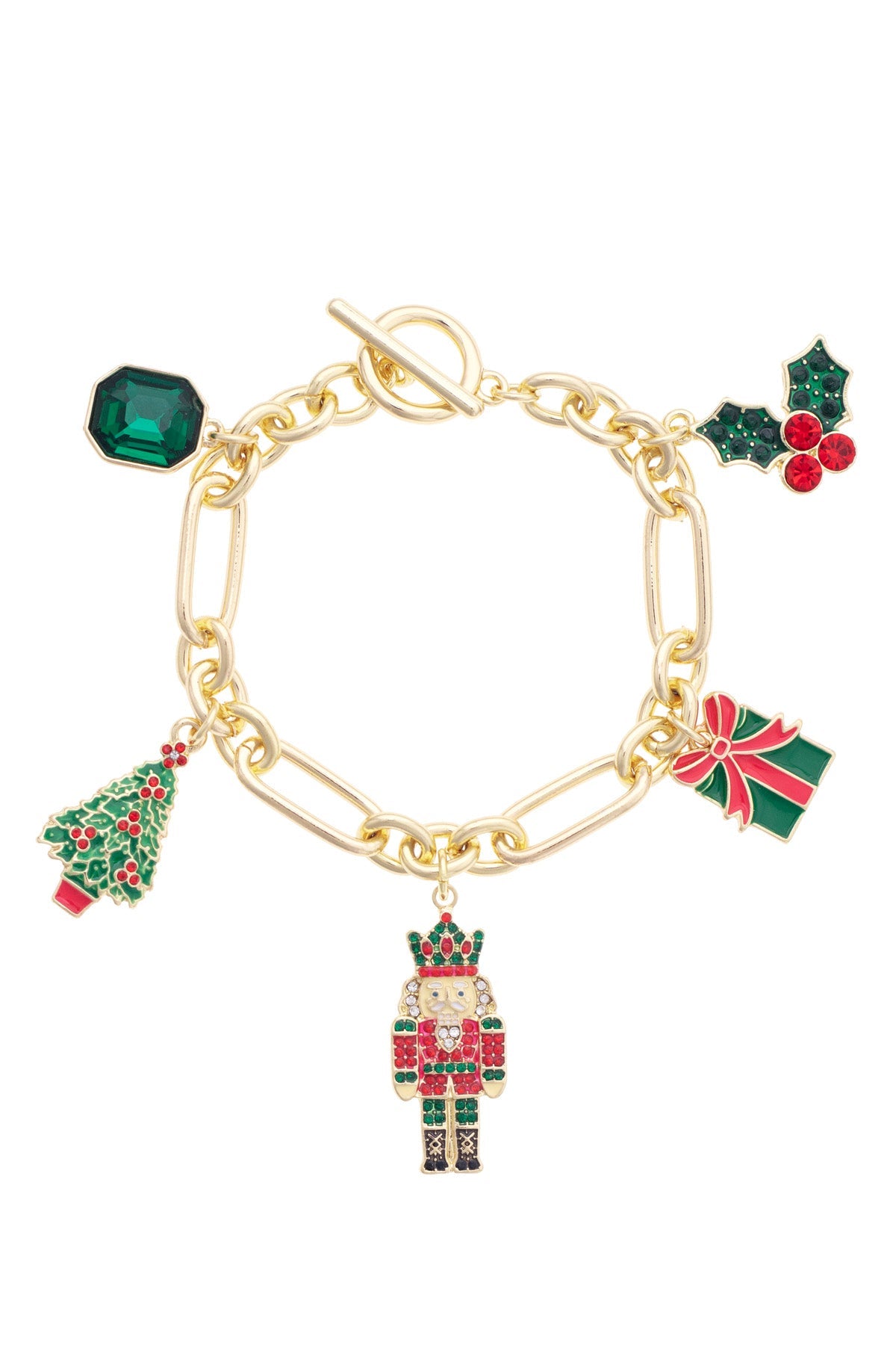 Naughty Nutcracker Charm Bracelet in Multi
