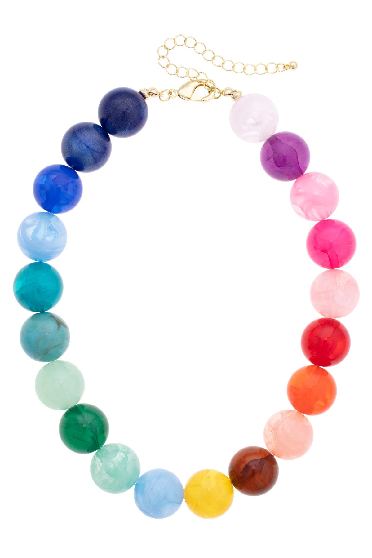 Mickey Beaded Gumball Necklace in Rainbow Multi