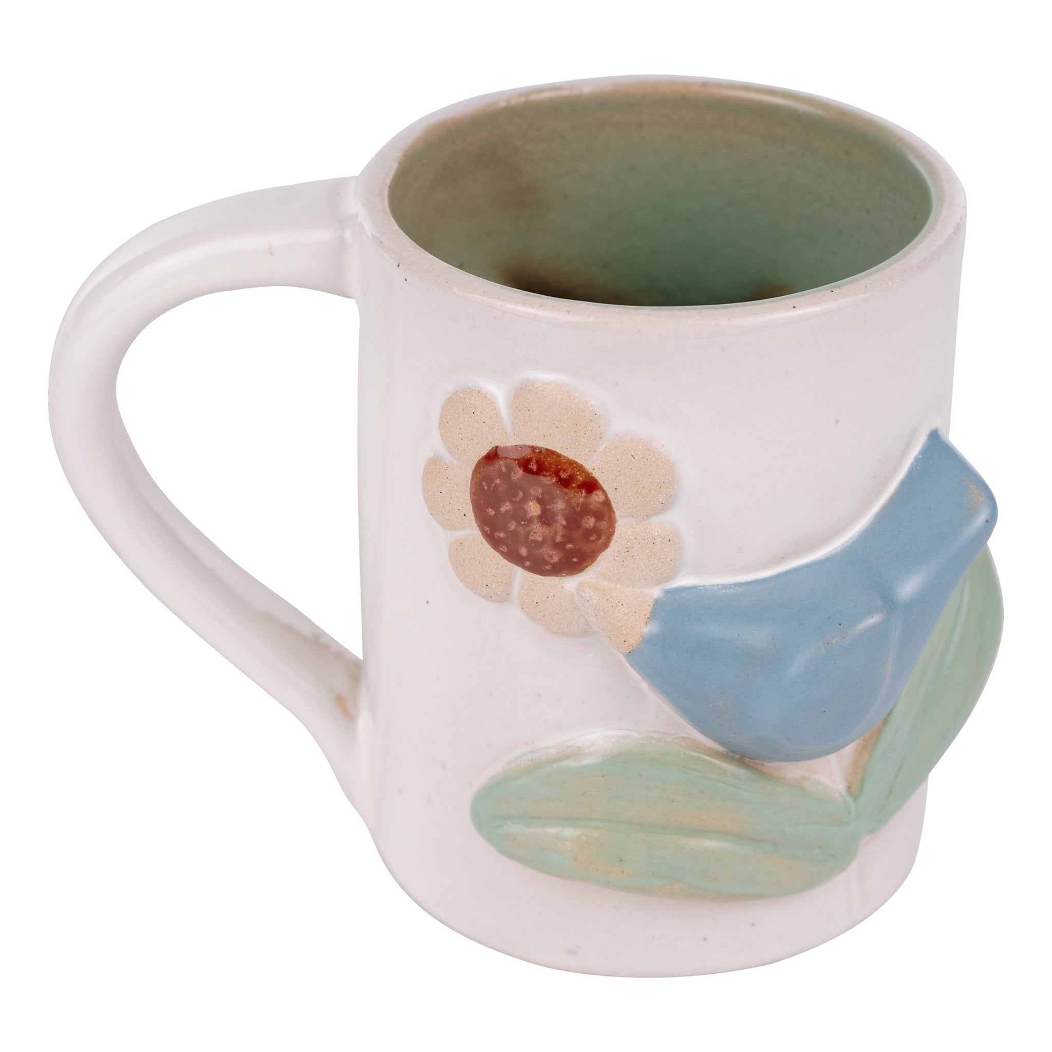 Glory Haus Blue Bird Flower Leaves Mug