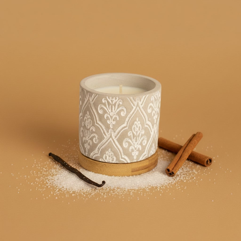 Bourbon Royalty 3 oz Damask Stone Candle
