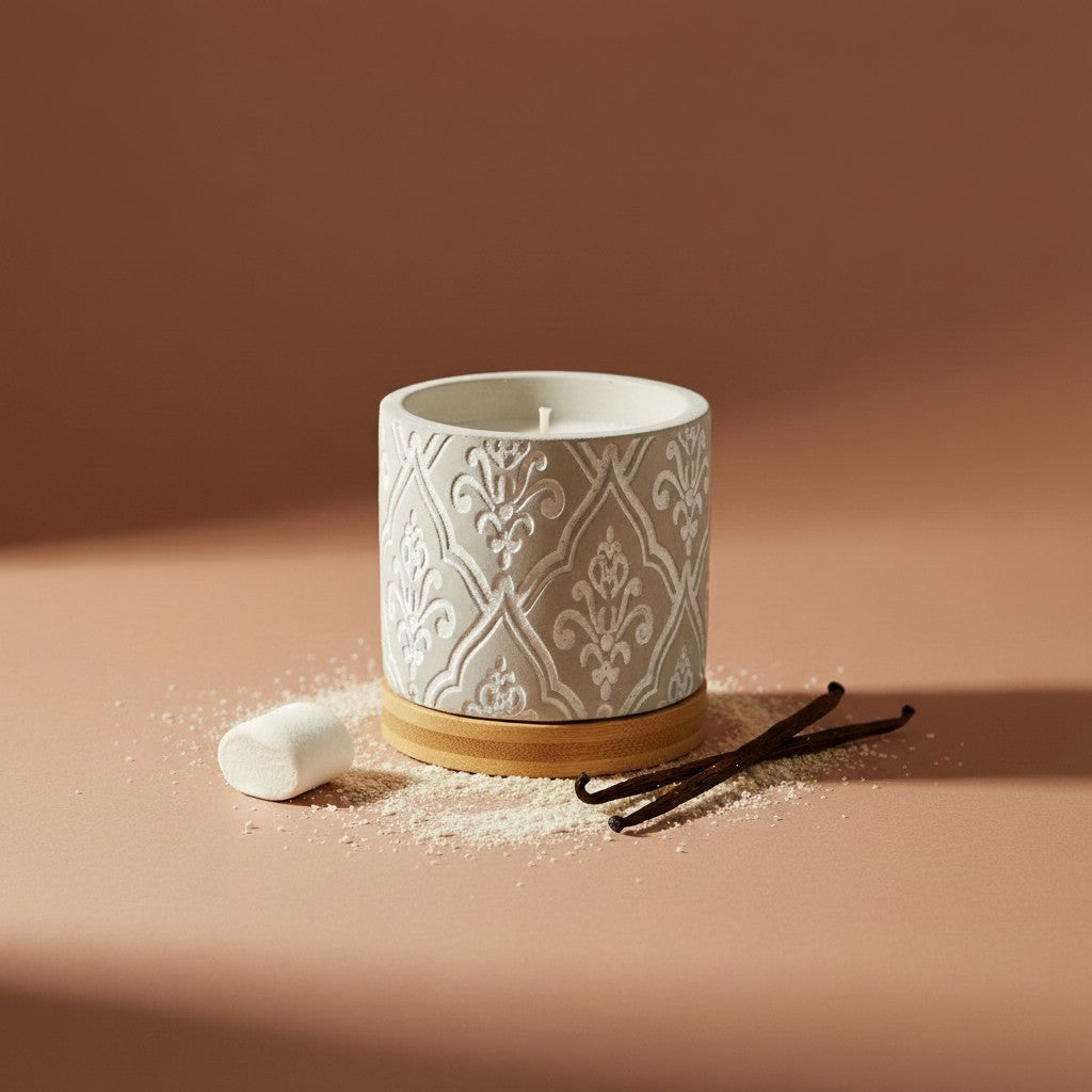 Bourbon Royalty 3 oz Damask Stone Candle