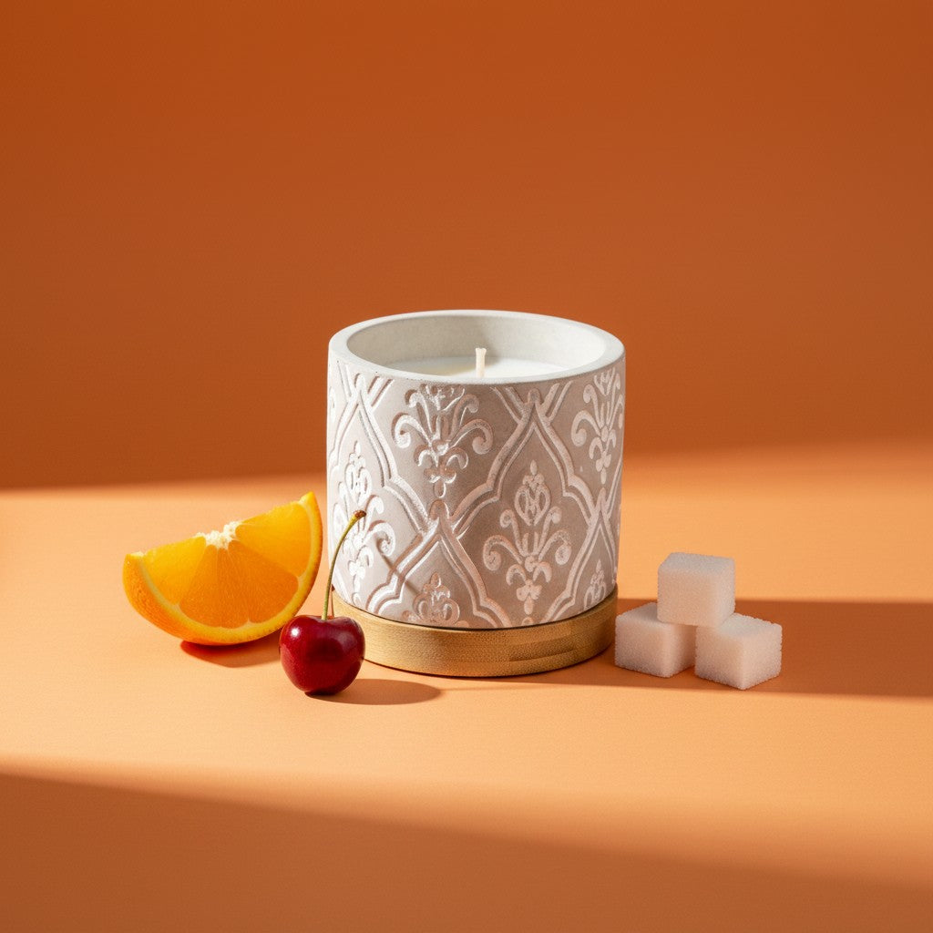Bourbon Royalty 3 oz Damask Stone Candle