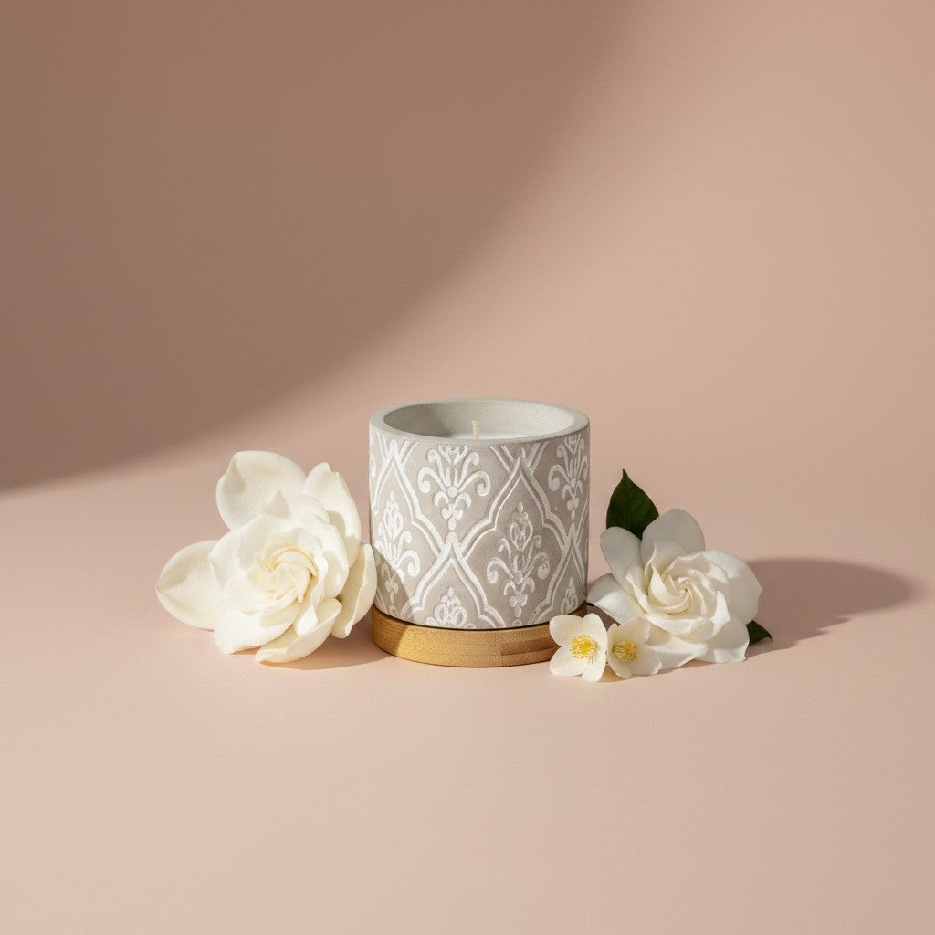 Bourbon Royalty 3 oz Damask Stone Candle