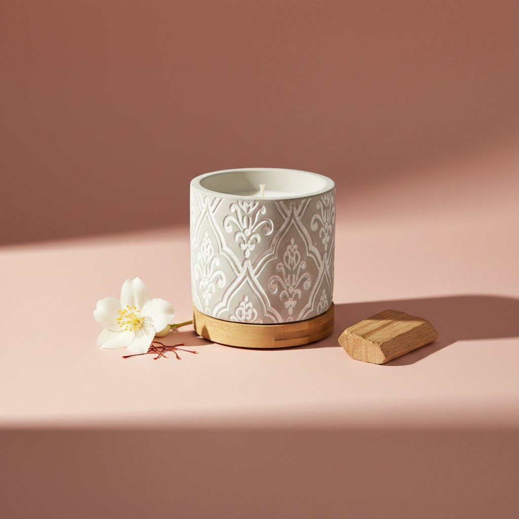 Bourbon Royalty 3 oz Damask Stone Candle