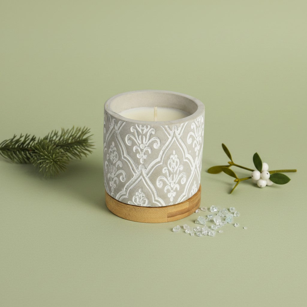 Bourbon Royalty 3 oz Damask Stone Candle