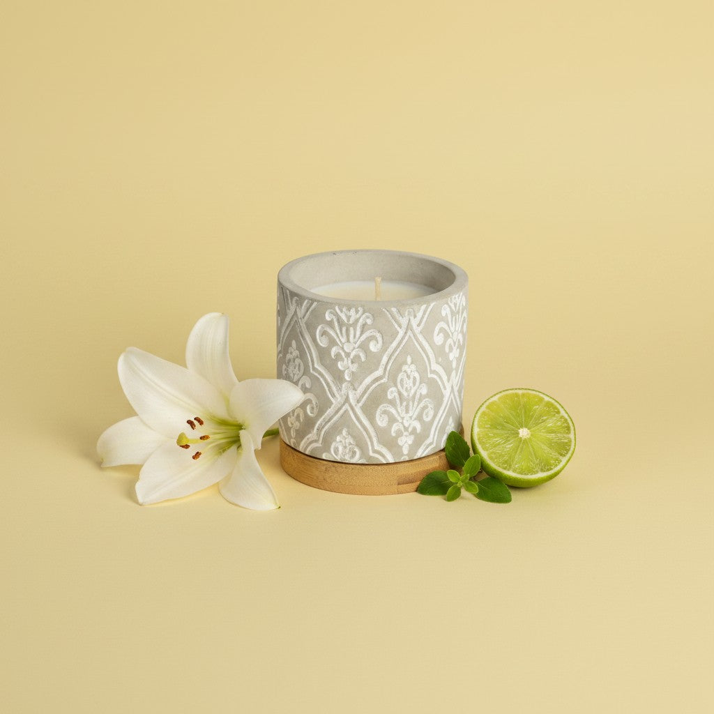 Bourbon Royalty 3 oz Damask Stone Candle
