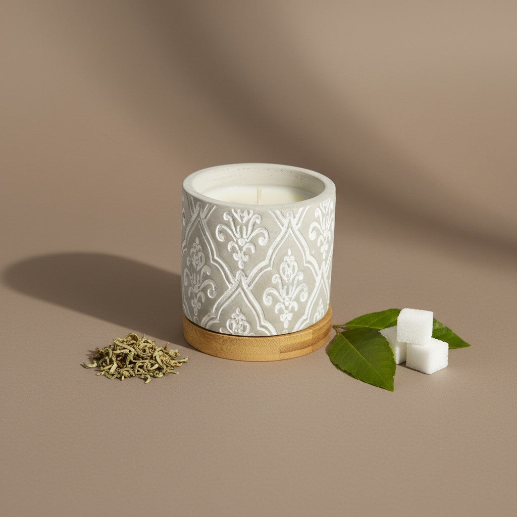 Bourbon Royalty 3 oz Damask Stone Candle
