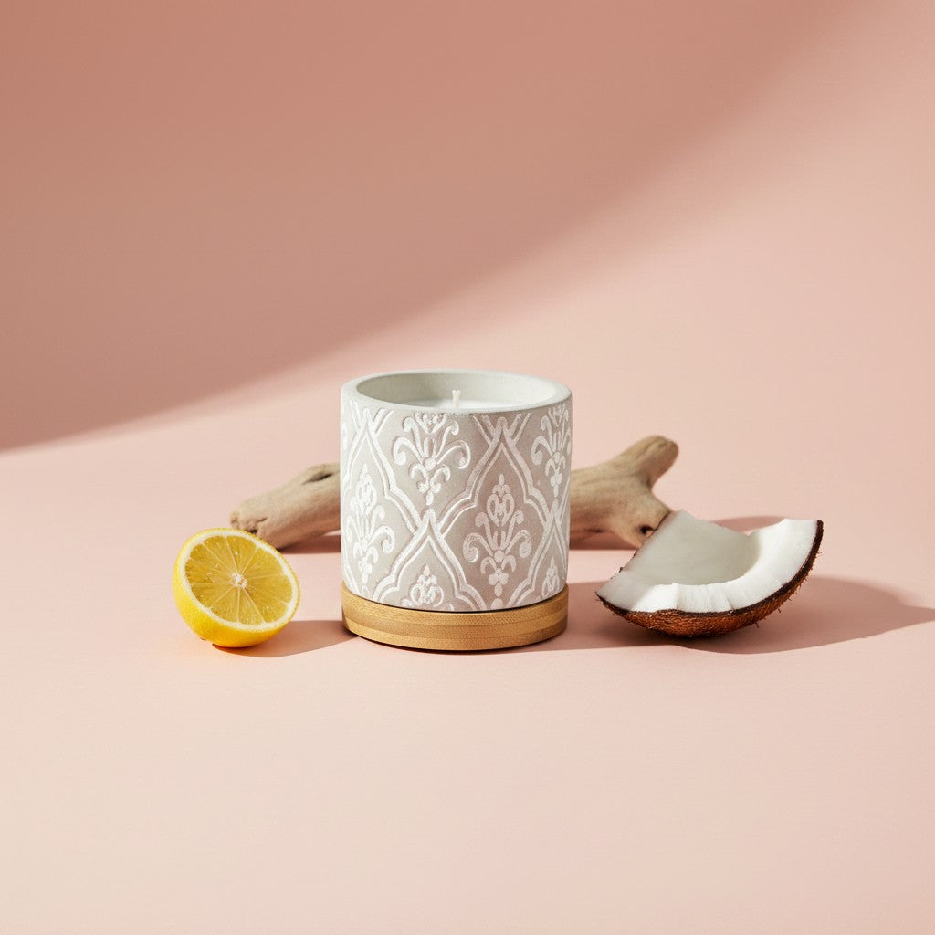 Bourbon Royalty 3 oz Damask Stone Candle