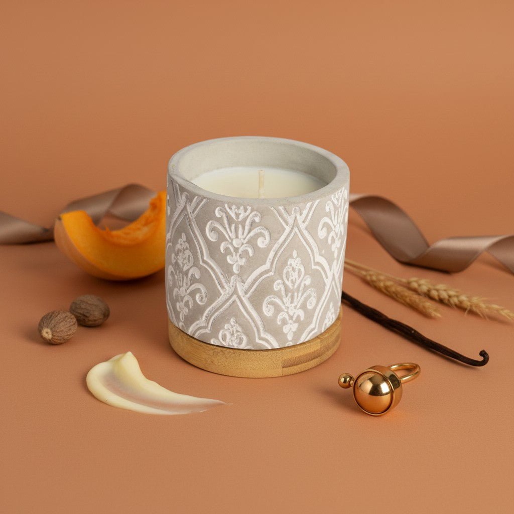 Bourbon Royalty 3 oz Damask Stone Candle