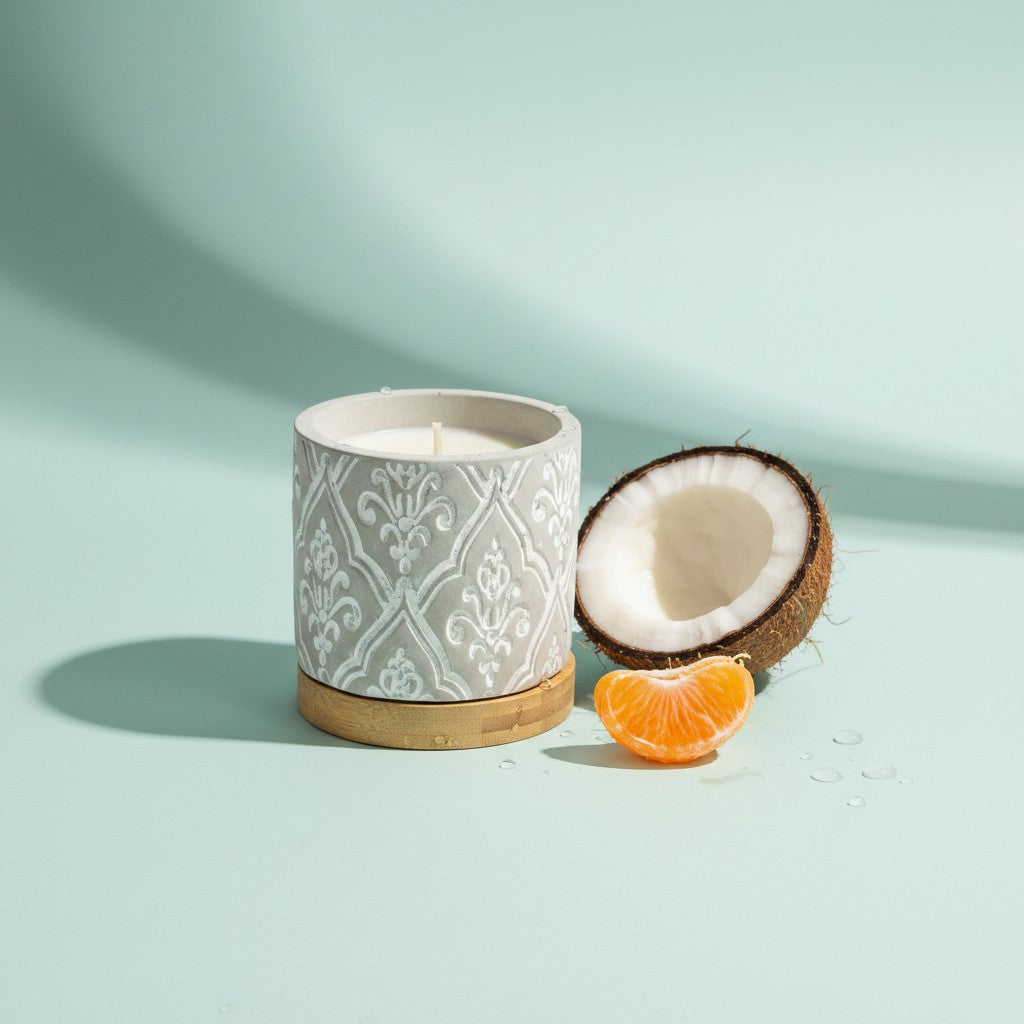 Bourbon Royalty 3 oz Damask Stone Candle