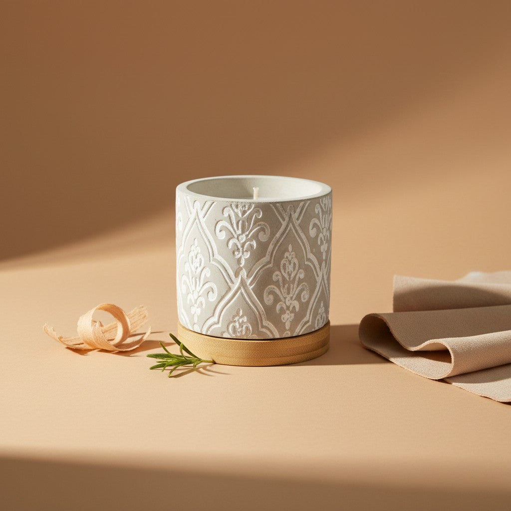 Bourbon Royalty 3 oz Damask Stone Candle