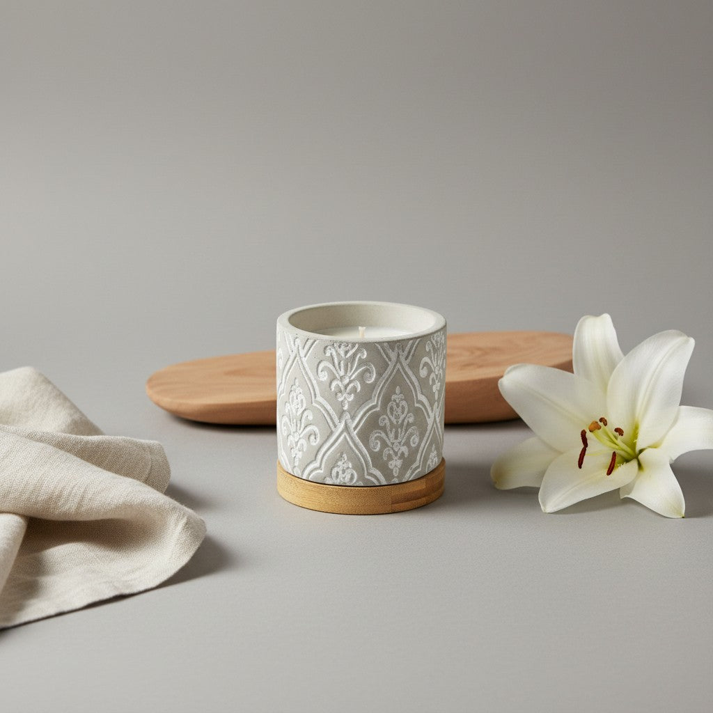 Bourbon Royalty 3 oz Damask Stone Candle