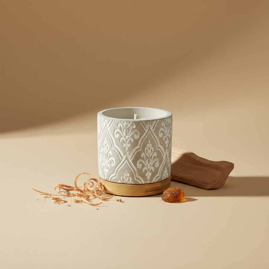 Bourbon Royalty 3 oz Damask Stone Candle